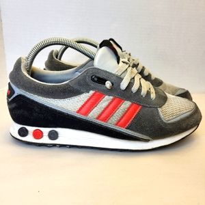 Adidas La Trainer black+ grey suede with mesh upper waffle rubber sole sneaker 8